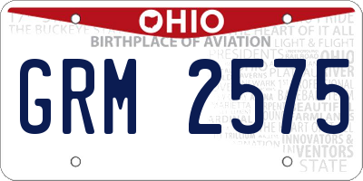 OH license plate GRM2575