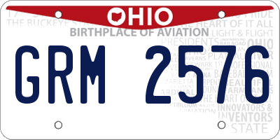 OH license plate GRM2576