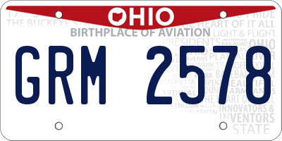 OH license plate GRM2578