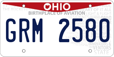 OH license plate GRM2580