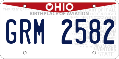OH license plate GRM2582