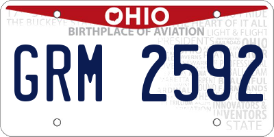 OH license plate GRM2592