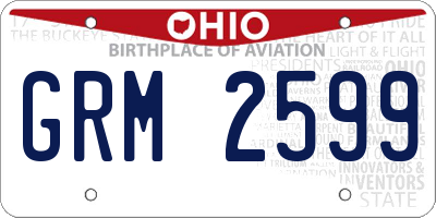 OH license plate GRM2599