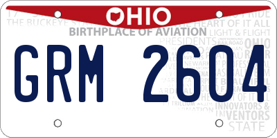 OH license plate GRM2604