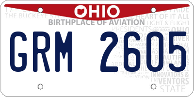 OH license plate GRM2605
