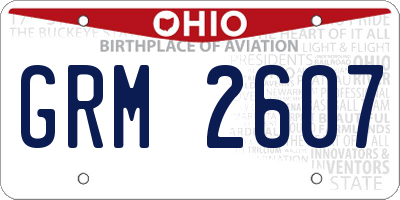 OH license plate GRM2607