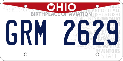 OH license plate GRM2629