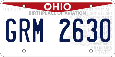 OH license plate GRM2630
