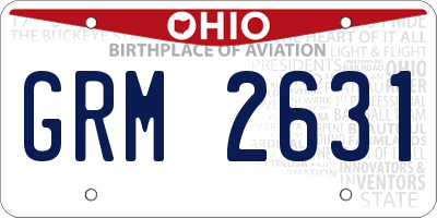 OH license plate GRM2631