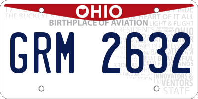 OH license plate GRM2632