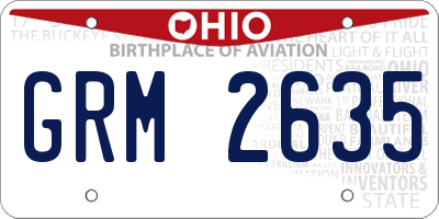 OH license plate GRM2635