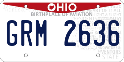 OH license plate GRM2636