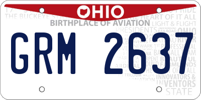 OH license plate GRM2637