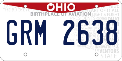 OH license plate GRM2638