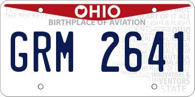 OH license plate GRM2641