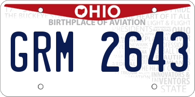 OH license plate GRM2643