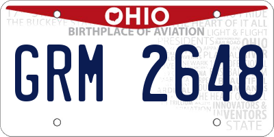 OH license plate GRM2648