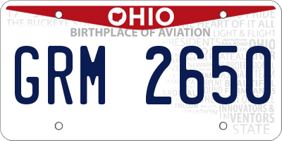 OH license plate GRM2650