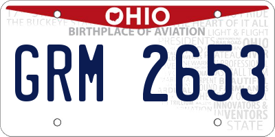 OH license plate GRM2653