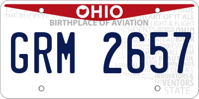 OH license plate GRM2657