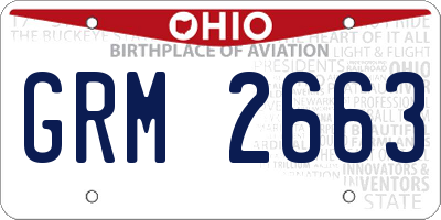 OH license plate GRM2663
