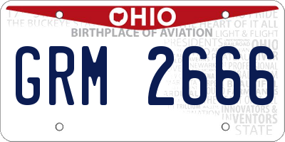 OH license plate GRM2666