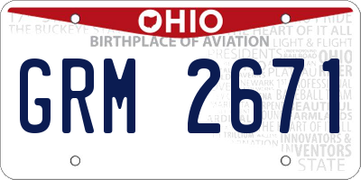 OH license plate GRM2671