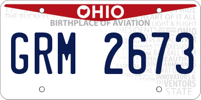 OH license plate GRM2673