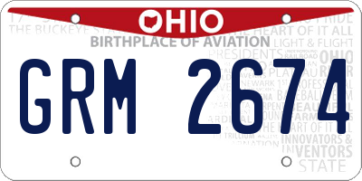 OH license plate GRM2674