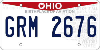 OH license plate GRM2676