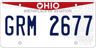 OH license plate GRM2677