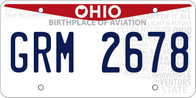 OH license plate GRM2678