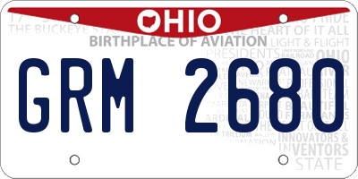OH license plate GRM2680