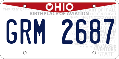 OH license plate GRM2687