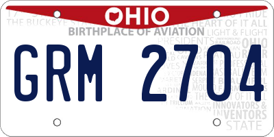 OH license plate GRM2704