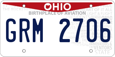OH license plate GRM2706