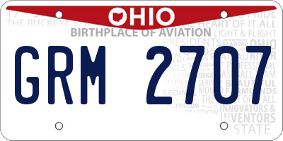 OH license plate GRM2707