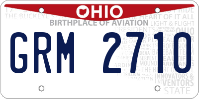 OH license plate GRM2710