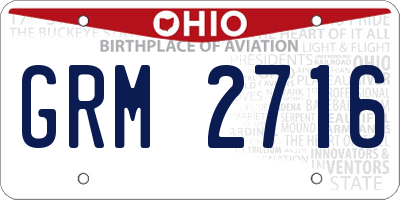 OH license plate GRM2716