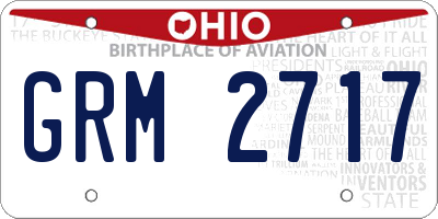 OH license plate GRM2717