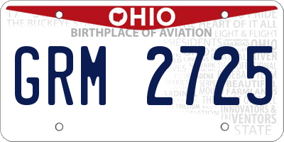 OH license plate GRM2725