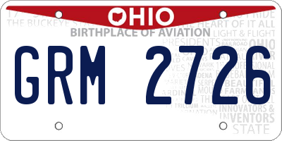 OH license plate GRM2726