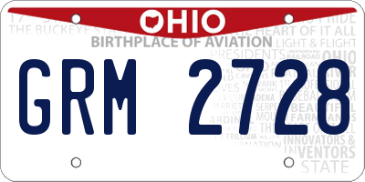 OH license plate GRM2728