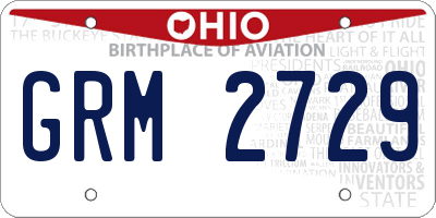 OH license plate GRM2729