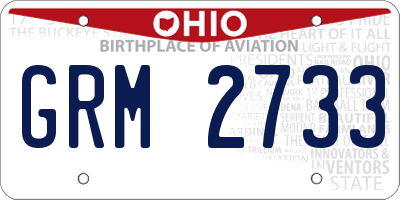 OH license plate GRM2733