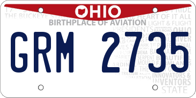 OH license plate GRM2735