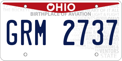 OH license plate GRM2737