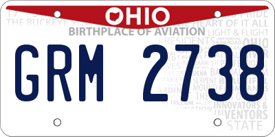 OH license plate GRM2738