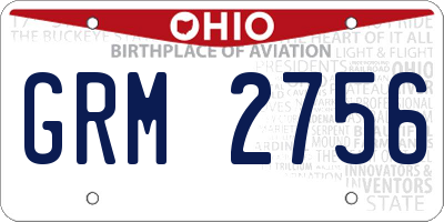 OH license plate GRM2756