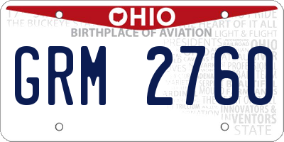 OH license plate GRM2760